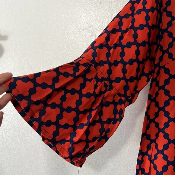 Escapada Orange & Navy 3/4 Bell Sleeve Dress - Picture 4 of 5
